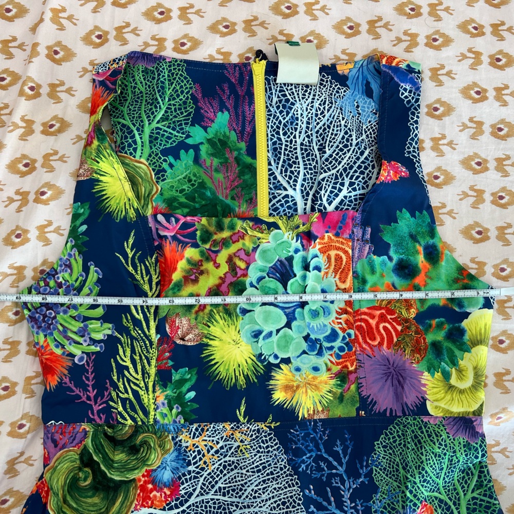 NWT FARM RIO Coral Vibrant Garden Sleeveless Mini Dress SIZE L - Picture 6 of 6
